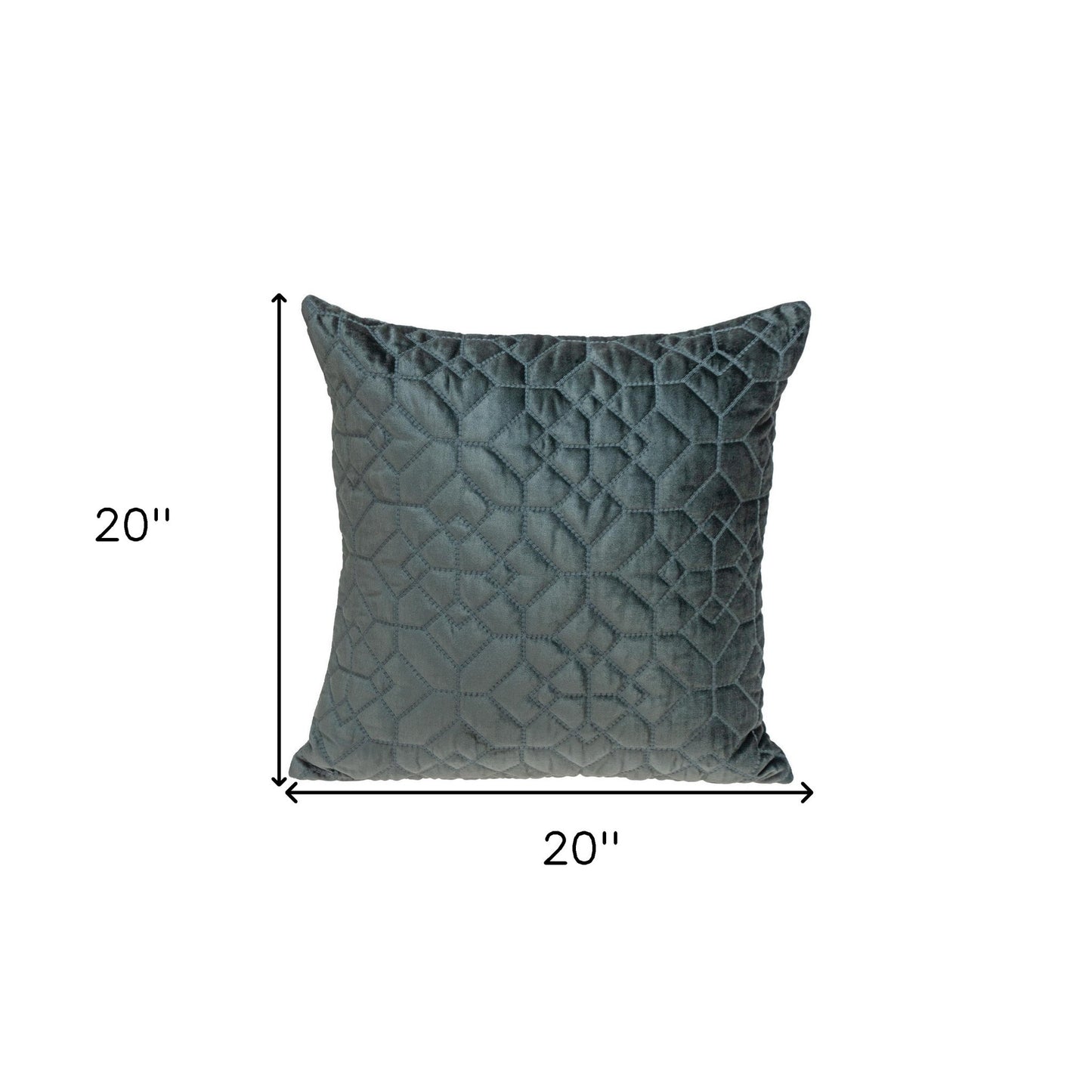 20" Charcoal Cotton Blend Throw Pillow-8