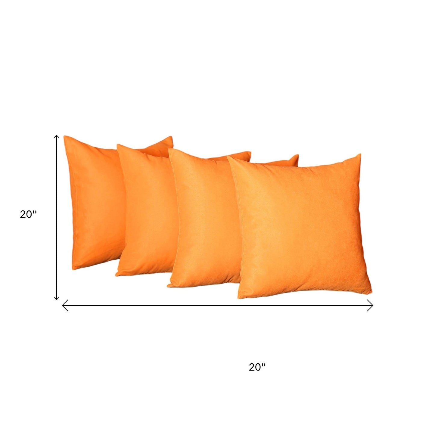 Set of Four 20" Orange Fabric Throw Pillow Covers-7